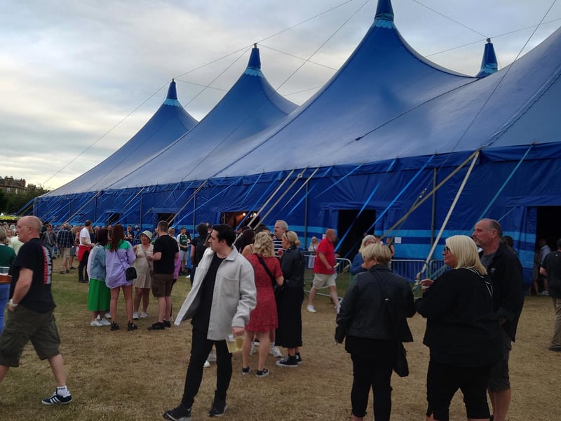 The big top tent that The Proclaimers performed in on Saturday night at Leith Links. They will perform there again on Sunday night, before taking the tent to Queen's Park in Glasgow next weekend to do it all again.