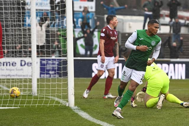 Demetri Mitchell netted for Hibs in the recent 3-1 Scottish Cup win over Arbroath but also sustained a foot injury. Picture: SNS