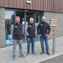 Martin Quinn,  Jonathon Fountain and Kris Easter, outside the site of the store on the southern outskirts of Edinburgh next to the City Bypass.