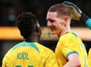 Kye Rowles (right) congratulates Garang Kuol after the latter scored in Australia's 3-1 win over Ecuador last week. Picture: SNS