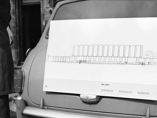 An artist's impression of the plans for a new building at George Heriot's School in 1963.