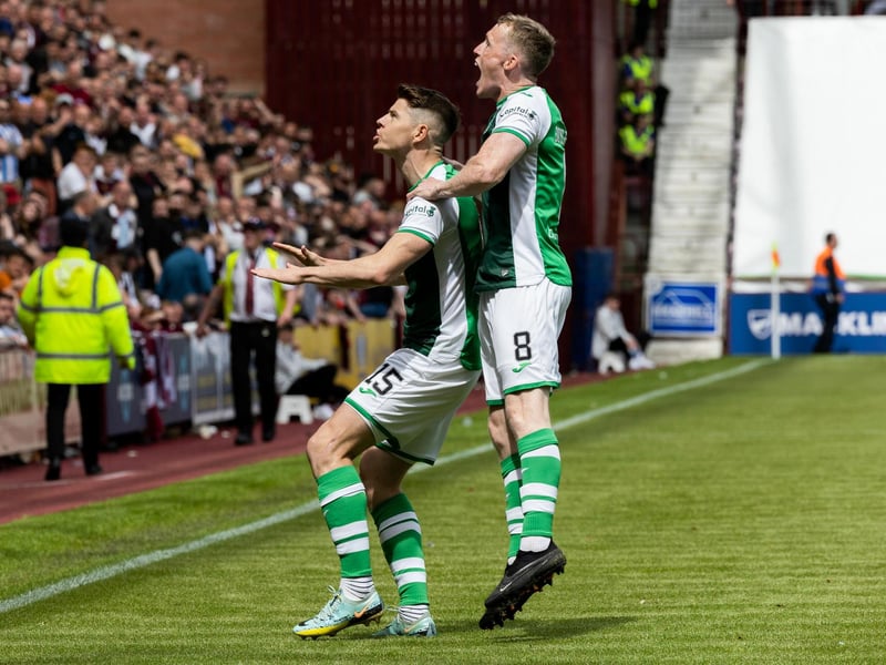 Nisbet and Jake Doyle-Hayes celebrate in front of the home fans