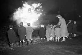 Canaan Lodge Children's bonfire and fireworks for Guy Fawkes Day, 1950s.