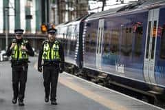 British Transport Police officers on duty