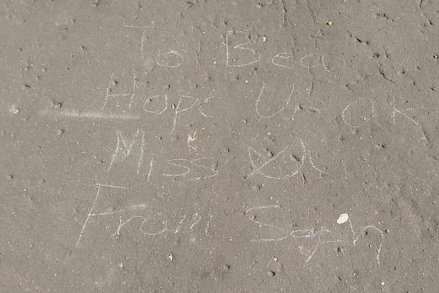A heartfelt message left for a classmate in Glasgow.