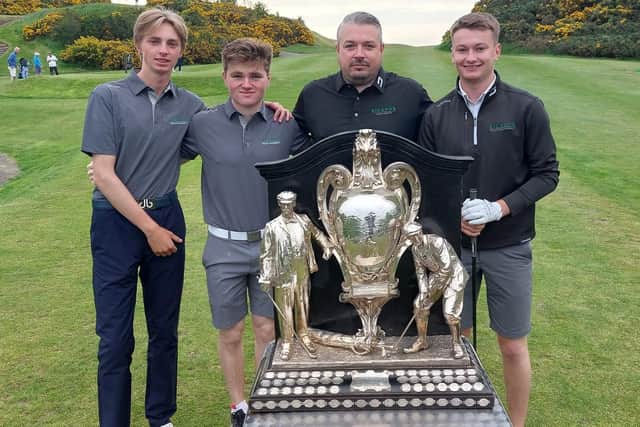 Fellow 17-year-old Jake Johnston and Rory McClafferty, both on left, made their Dispatch Trophy debuts for Kilgour Wealth Management on Saturday along with Scott Whigham and Sean Roberts. Picture: National World