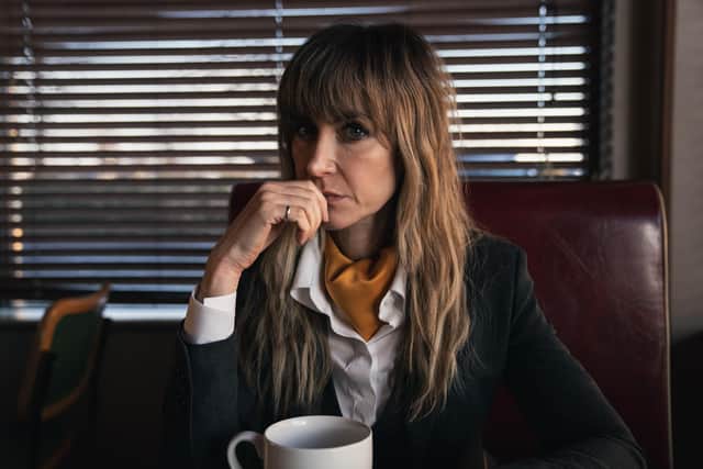 Jo (Katherine Kelly) is at the centre of a drug-smuggling operation in the new thriller In Flight (Picture: Channel 4/Peter Marley)