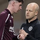 Steven Naismith, right, with Hearts youngster Mackenzie Kirk during the Youth Cup final against Rangers last year. Picture: SNS