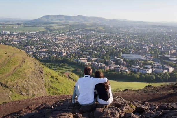 Arthur's Seat is an extinct volcano described by Robert Louis Stevenson as "a hill for magnitude, a mountain in virtue of its bold design". Photo by Richard Baker via Getty Images