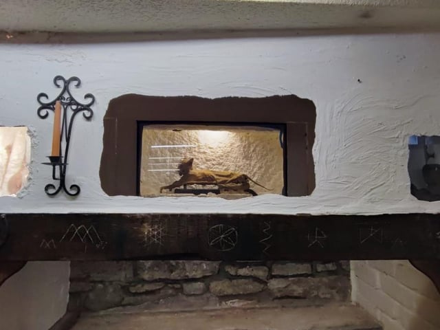 This mummified cat would have been used to protect properties hundreds of years ago. Cats were seen as not only having nine lives but also possessing a sixth sense.