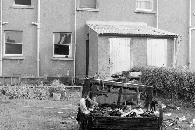 The aftermath of a house fire at the home of Mr and Mrs Reid in Prestonpans in July 1965.