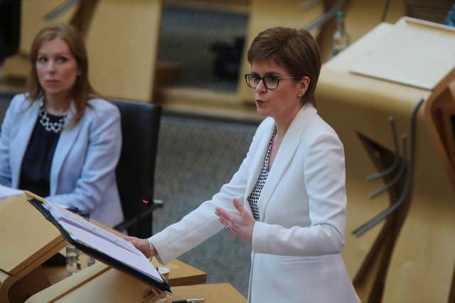 Nicola Sturgeon has confirmed the latest coronavirus figures for Scotland. (Photo by Fraser Bremner-Pool/Getty Images)