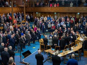 This year's General Assembly is a hybrid gathering with 400 commissioners in the hall and another 200 taking part online.  Picture: Andrew O'Brien.