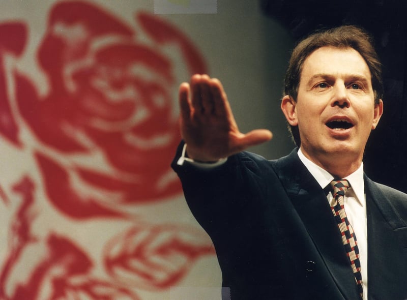 Future prime minister Tony Blair at the Scottish Labour Party Conference, Edinburgh 1996.