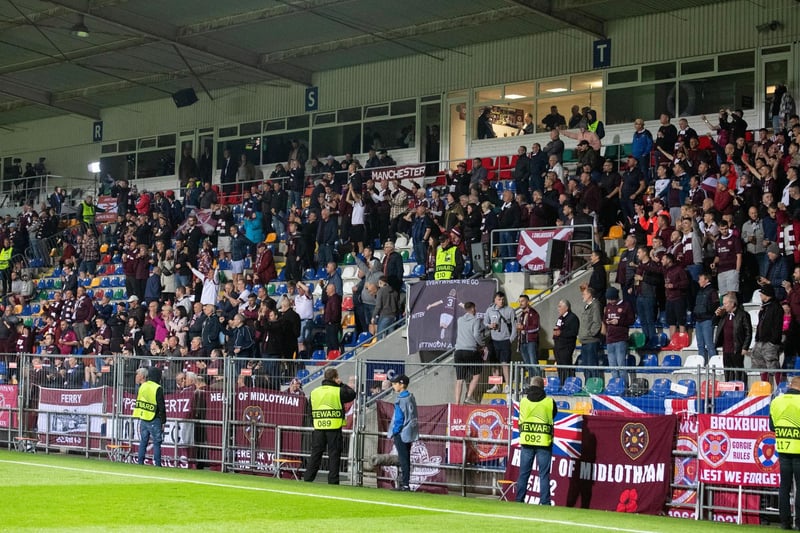 Hearts at the Skonto Stadion for the Europa Conference group match against RFS in September