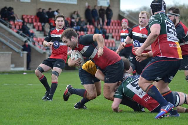 Lasswade captain Stephen Hunter on the charge in what has been a stunning start to the season for the club. Picture: Dean Gibb