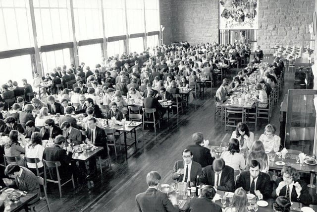Athletes dining at the 1970 Edinburgh Commonwealth Games.