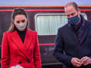 The Duke and Duchess of Cambridge arrive at Bath Spa train station, on the final day of a three-day tour across the country. PA Photo.