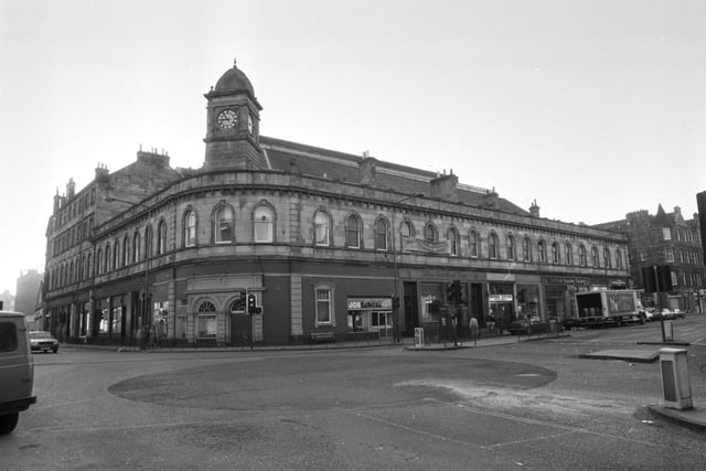 Exterior of Leith Central railway station at the junction of Duke Street and Leith Walk in Edinburgh, pictured in October 1985.