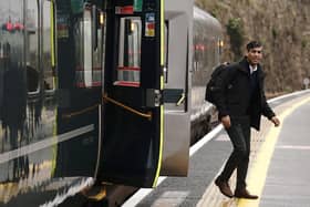 Prime Minister Rishi Sunak arrives at a train station in Cornwall on the General Election campaign trail. Picture: Aaron Chown/PA Wire