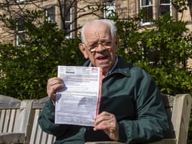 David Hay with his 'do not attempt resuscitation' (DNAR) letter which he was given while receiving hospital treatment (Picture: Lisa Ferguson)