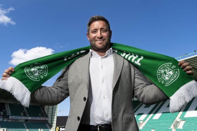 Lee Johnson is unveiled as the new Hibs manager. He comes with a reputation of high-press attacking football as well as winning and losing streaks. Picture Mark Scates / SNS