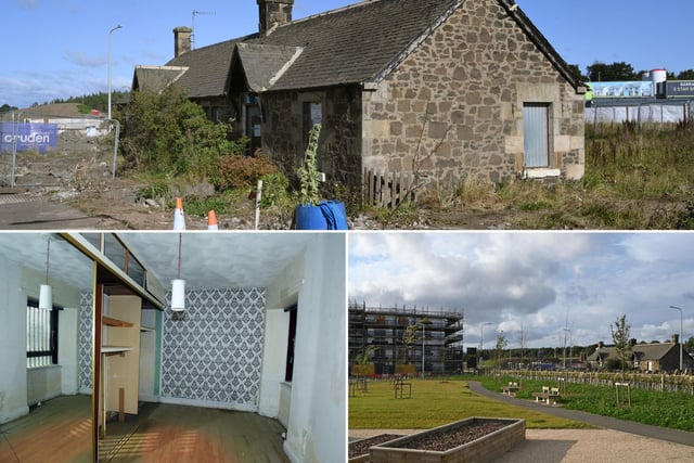 Two semi-detached single storey cottages in the west of Edinburgh are on the market for offers over £50,000 – providing an exciting development opportunity on a 2,012 sq ft site. Photo: Savills