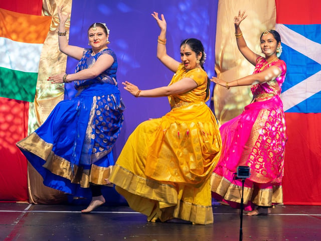 These performers certainly brightened up people's day with their colourful clothes at the event held on Calton Hill.