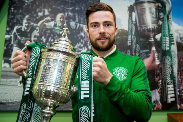 Lewis Stevenson pictured with the Scottish Cup trophy