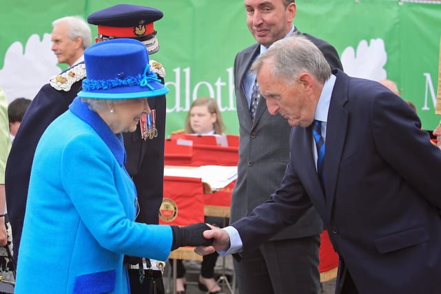 Her Majesty and His Royal Highness alighted the steam train at Newtongrange Station.
