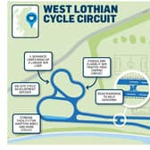 A map of the proposed West Lothian Cycle Circuit in Linlithgow.