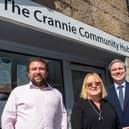 Martin Avila, Jackie Cropper and Tom Arthur MSP, minister for community wealth and public finance, outside The Crannie hub in Edinburgh. Picture: Chris Watt Photography