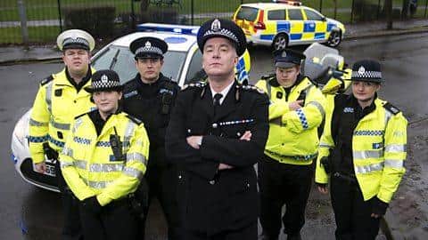 Jack Docherty as irresponsible Chief Constable Cameron Miekelson in mockumentary comedy series Scot Squad