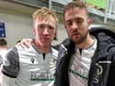 Goalscorers Innes Murray, left, and Danny Handling after Edinburgh City's Scottish Cup third-roud win over Lothian Thistle Hutchison Vale