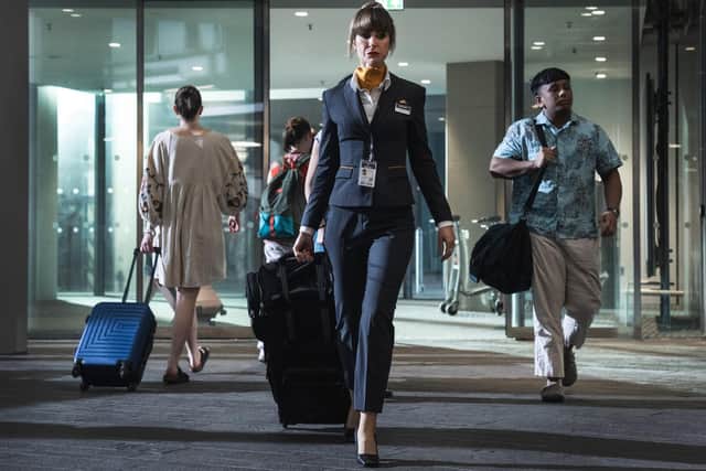The life of Jo Conran (Katherine Kelly) is up-ended when her son is convicted of killing a man in a bar fight in the new Channel 4 thriller In Flight (Picture: Channel 4/Peter Marley)