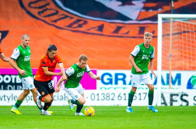 Winger Daryl Horgan in action against Dundee United