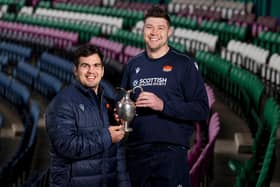 Edinburgh's Grant Gilchrist and Stuart McInally are pictured with the 1872 Cup, new dates for which have now been confirmed (Photo by Craig Williamson / SNS Group)