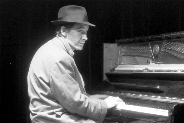 Jazz musician Jools Holland at the piano in concert at the Assembly Rooms during the Edinburgh Festival Fringe in 1986.