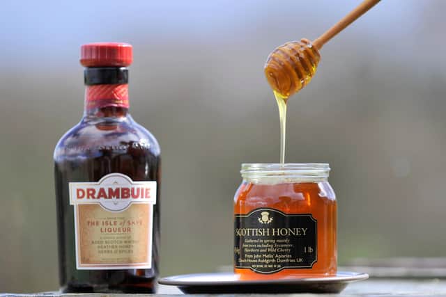 One of the ingredients of Drambuie is Mellis heather honey, supplied by John Mellis, who said: "It is a great job, when you deliver honey to the bonded warehouse. All the scents and aromas of all the spirits in there, bulk tanks of Glenfiddich or Drambuie, and you think. Good Lord, all that booze!"