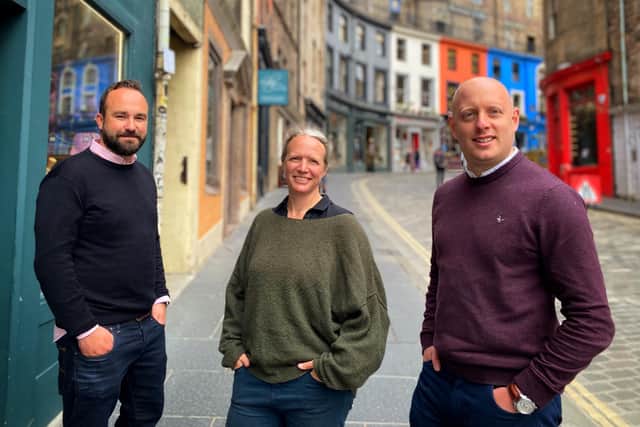 Joseph Twigg, chief executive of Edinburgh fintech Aveni; Dr Lexi Birch, head of Aveni Labs; and Jamie Hunter, chief operating officer.