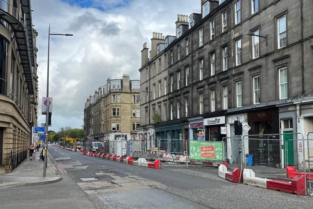 Haymarket Terrace is closed eastbound during the construction of the new cross-city cycle route