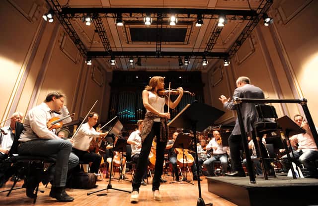 Violinist Nicola Benedetti made her festival debut at the Usher Hall with the London Symphony Orchestra   Picture: Jane Barlow