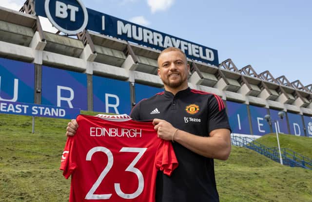 Former Manchester United defender Wes Brown promoting the match against Lyon at BT Murrayfield