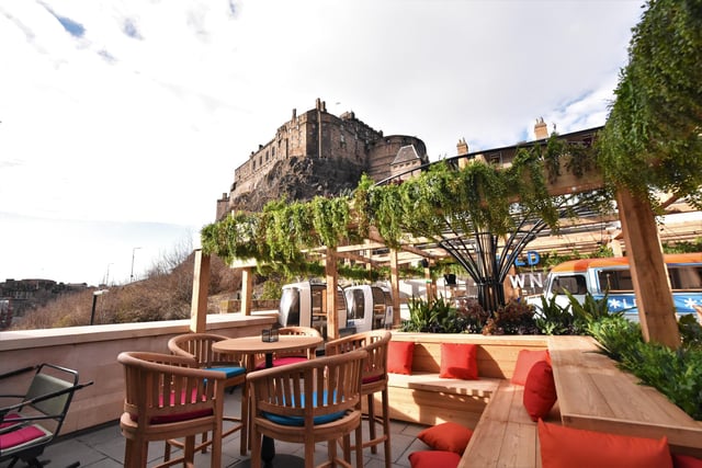 Cold Town House in Grassmarket has a roof terrace where you can enjoy craft beer, cocktails and pizza while gazing at the towering Edinburgh Castle. One reviewer described it as a "nice rooftop with a good atmosphere", and added that it was "great to enjoy the last sunlight of the day with a drink and some food".