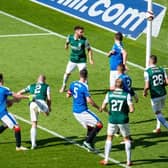 David Gray heads home the winning goal in the 2016 Scottish Cup final as Hibs defeated Rangers. Picture: SNS