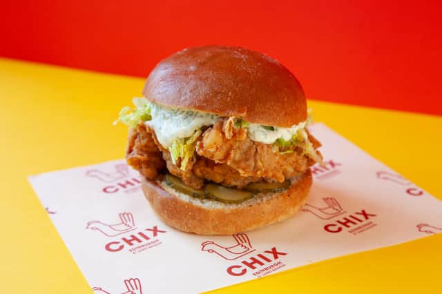 A CHIX chicken burger
