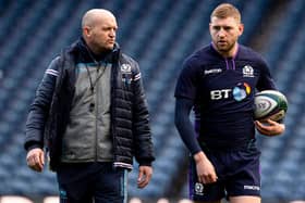 Scotland head coach Gregor Townsend with Finn Russell. Picture: Gary Hutchison/SNS