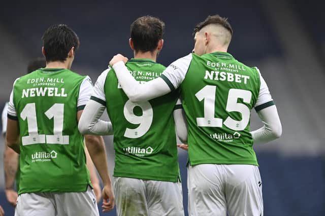 Hibs wore alternative lettering and numbers on the back of their shirts at Hampden