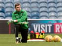 Cammy Bell pictured warming up before a Rangers v Hibs game at Ibrox in February 2018