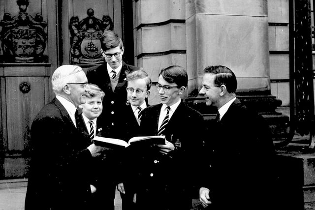 The George Watson's College team who were runners-up in the BBC's 'Top of the Form' quiz in 1965.